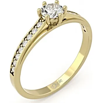 Prsten Couple, Elegantní prsten Sini, žluté zlato se zirkony, vel. 52, prům. 16.6 mm, 585-66-1-0305.0Z00.0.52.001