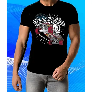 Chlapecké tričko tričko Skate Life Style , Skateboard životní styl černé 4XL
