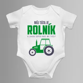 Žertovný předmět Můj táta je rolník - dětské body s potiskem