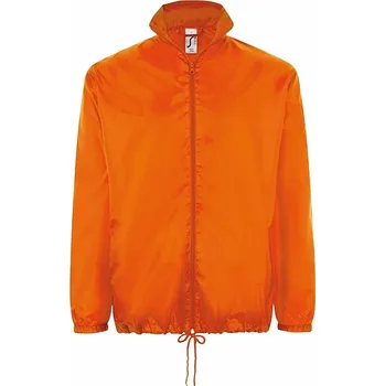 Pánská větrovka Základní lehká větrovka Sol's kapucí v límci a kapsami na zip Barva: Oranžová, Velikost: L L01618
