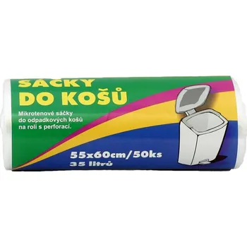 Sáček na potraviny Hafyso Sáčky do košů 35l/55x60cm - 50ks/role transparentní