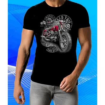 Chlapecké tričko tričko s motorkou černé 5XL