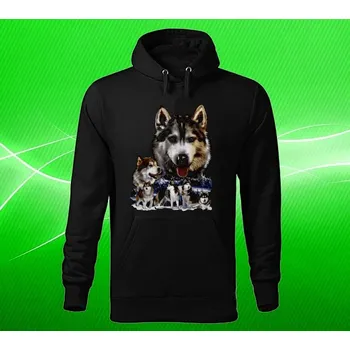 Pánská mikina mikina tažní psi , husky M (mikina s potiskem )