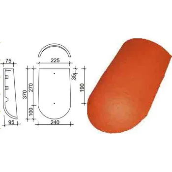 betonová krytina Terran Hřebenáč koncový DANUBIA EVO korall