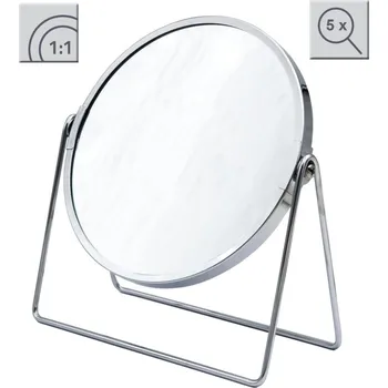 Kosmetické zrcátko Ridder 03009000 Zvětšovací kosmetické zrcátko SUMMER, 1× a 5× zvětšovací - stojací