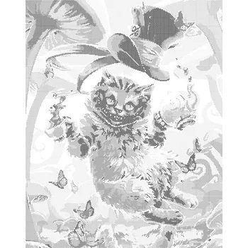 ZUTY Tečkování - KOČKA ŠKLÍBA Rozměr: 40x50 cm, Rámování: vypnuté plátno na rám