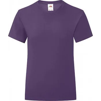 Dívčí tílko Dívčí slim-fit tričko Iconic Fruit of the Loom 150 g/m Barva: Fialová, Velikost: 152 F131K