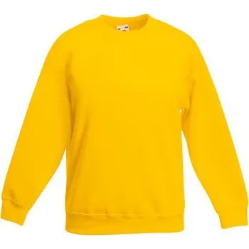 Chlapecká mikina Fruit of the Loom Dětská jednobarevná klasická mikina bez zipu Barva: Žlutá slunečnicová, Velikost: 116 F324K