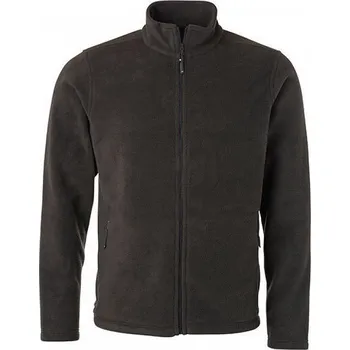 Pánská mikina James & Nicholson Fleecová bunda se stojáčkem v klasickém designu Barva: šedá tmavá, Velikost: L JN782