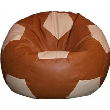 Sedací pytel Sedací Vak Fotbalový míč 60 cm barevné provedení Toffel sedací vak míč: hnědá a krémová