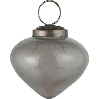 Vánoční ozdoba IB Laursen Vánoční ozdoba skleněná malá čirá šedá antiq