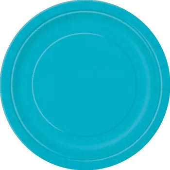Party nádobí Unique TALÍŘE papírové karibská modř 23cm 8ks
