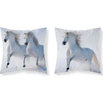 Povlak na dekorativní polštářek DETEXPOL Povlak na polštářek Koně white micro Polyester, 40/40 cm