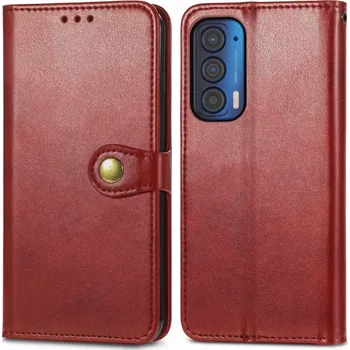 Pouzdro na tablet VSECHNONAMOBIL 36731 LEATHER BUCKLE Peněženkový obal Motorola Edge 2021 červený