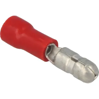 Elektrický konektor Faston 4mm kolík límec červený