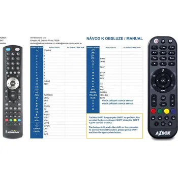 Dálkový ovladač General AZBOX miniMe - náhradní dálkový ovladač