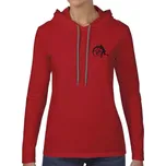 J&L Dámské triko s dlouhým rukávem a kapucí Barva: Červená, Velikost: M