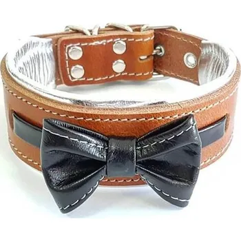 Obojek pro psa Bestia Collars Obojek pro psa Bestia Collar Bowtie hnědo černý Velikost: S