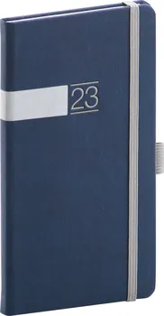 Diář Presco Group Twill 9 x 15,5 cm týdenní 2023 modrostříbrný