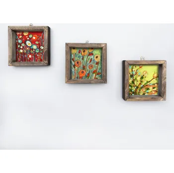 Obraz Sada obrazů Květiny 15x15 cm 3 ks