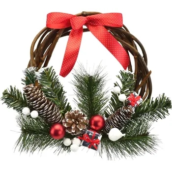 Věnec DOMMIO Proutěný věnec s dárečky a mašlí Ø25 cm