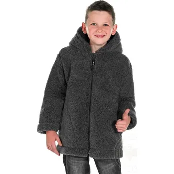 Dívčí bunda Dětská bunda z ovčí vlny 128-134 tmavě šedá, Barevné varianty Tmavě šedá, Velikosti 128 200-100-00019