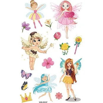 Tetování Tattoo World Tetovací obtisky s glitry Víly 12 x 8 cm