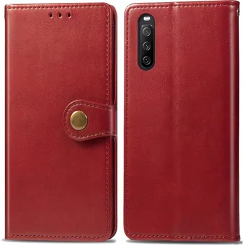 Pouzdro na tablet VSECHNONAMOBIL 33160 LEATHER BUCKLE Peňaženkový obal Sony Xperia 10 III červený