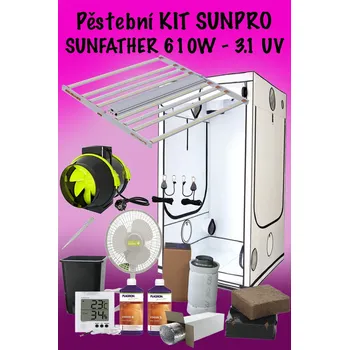 Pěstební box Pěstební LED sada SUNFATHER 610W - 3.1umol/J (120x120x200cm) (Zvýhodněný komplet pro pěstování s výkonným LED panelem SUNFATHER 610W - 3.1umol/J obsahuje vše potřebné pro rychlý start a bohatou úrodu. Kvalitní pěstební stan HOMEbox s optimální ventilací a