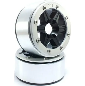 RC náhradní díl Absima Kovové Beadlock CNC disky Absima Metsafil 1.9 SixStar Black/Silver 2ks