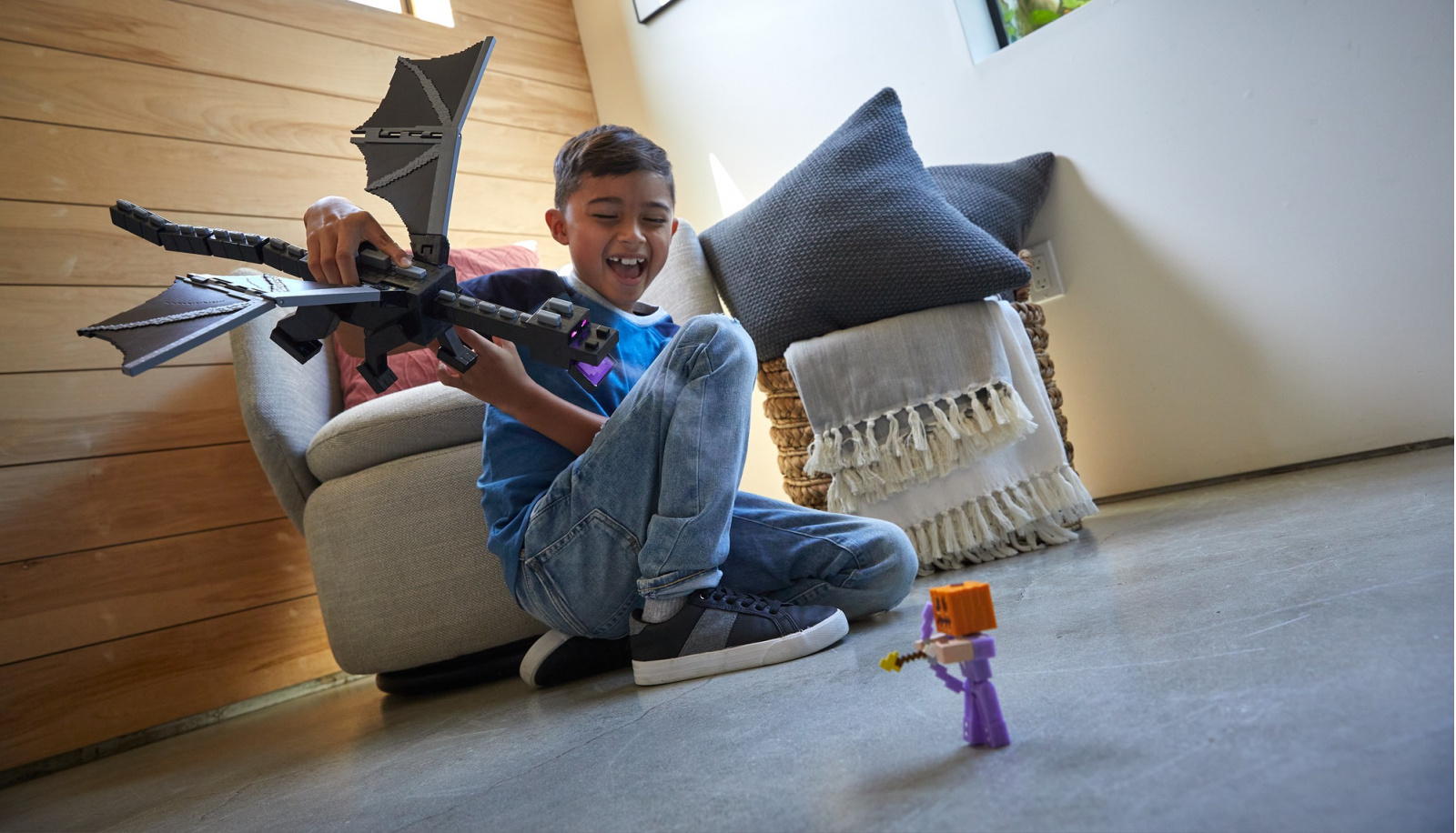 foto Figurka Mattel Minecraft Ultimátní Drak Ender a Steve