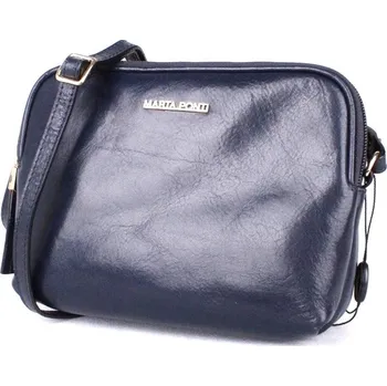 Kabelka Tříoddílová luxusní modrá dámská kožená crossbody kabelka Marta Ponti no. 17