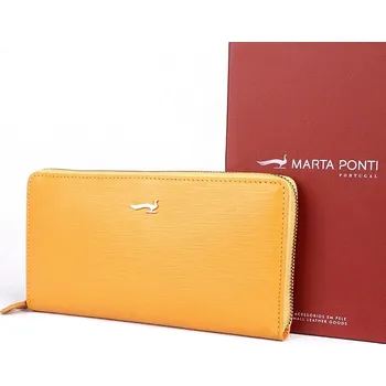 Kabelka Luxusní celozipová kožená peněženka Marta Ponti P002 hořčicová