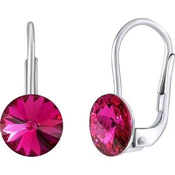 Náušnice Stříbrné náušnice se Swarovski® Crystals rivoli fuchsie 8mm VSW078