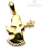 Zlatý přívěsek anděl se zirkony