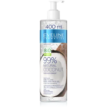 Tělový krém EVELINE COSMETICS 99% Natural Coconut Soothing & Revitalizing Body and Face Gel 400 ml