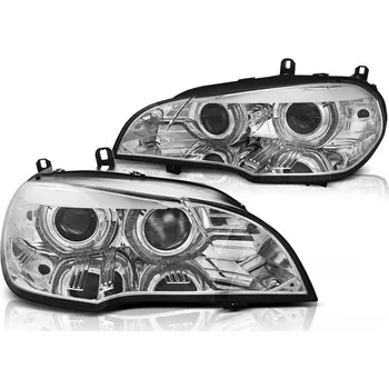 Přední světlomet Tuning Tec Přední světla xenon D1S 3D LED DRL angel eyes, AFS BMW X5 E70 2007-2010 chromová
