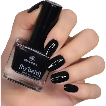 Lak na nehty Alessandro Hybrid gelový lak MIDNIGHT BLACK 8 ml