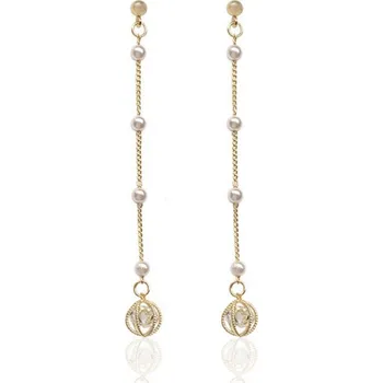 Náušnice Carla Dámské náušnice s perlami Cochran zlatá