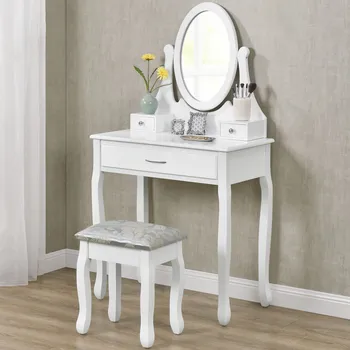 Toaletní stolek InternetovaZahrada Lena 75 x 40 x 138 cm bílý
