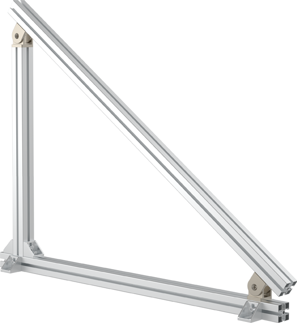 Premium nosná konstrukce pro FVE panely, Stojan na solární panely pro plochou střechu, Alusic SP1 35°, 1500 mm, AC 45x45 (sada materiálu)