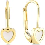 Lillian Vassago Zlaté patentové náušnice srdce s perletí LLV06-GER144