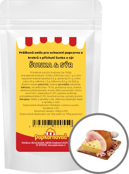 Příchuť na popcorn Šunka a sýr (200g)