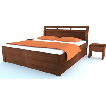 Postel Dřevěná postel z masivu Postelia BREMA Buk postel s úložným prostorem 180x200cm - bukové dvoulůžko o šíři masivu 4 cm