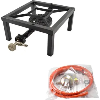 Turistický vařič Plynový hořák HU 3 kW s tlakovou hadicí 1,5 m a regulátorem tlaku 30 mbar