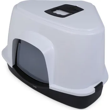 Toaleta pro kočku ebi Canto Jumbo rohová toaleta se stříškou černá