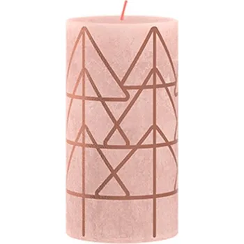 Svíčka Bolsius Rustic Silhouette Válec 68x130mm Misty Pink 417 gram