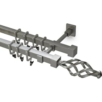 Garnýž Garnýž kovová 110 cm dvouřadá - dvojitá 20x20 Azur matná stříbrná