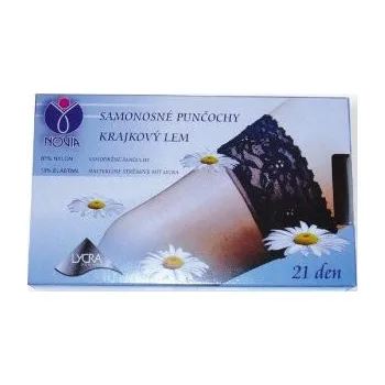 Dámské punčochy Novia Samonosné punčochy elastické C04 bílá (111) vel. 25