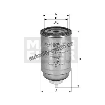 Filtr do auta Palivový filtr MANN WK950/20 (MF WK950/20)